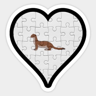 Jigsaw  Weasel Heart Design - Wild Animal Weasel Sticker